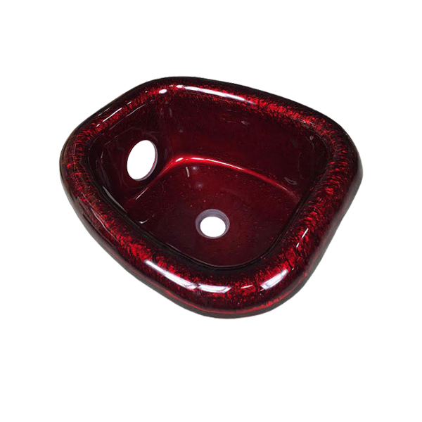 Crystal Glass Bowl - Burgundy