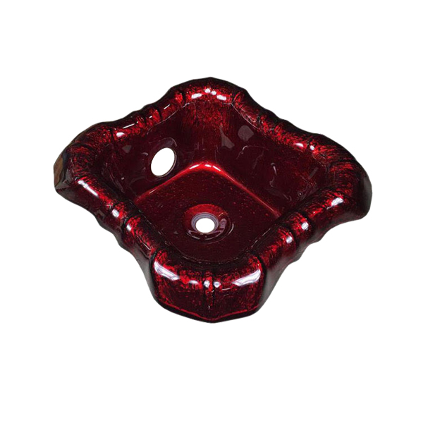 Crystal Glass Bowl - Burgundy